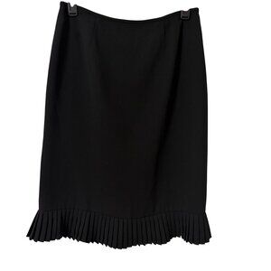 Jones Studio Black Pleated Hem Skirt Size 12 Polyester women skirt